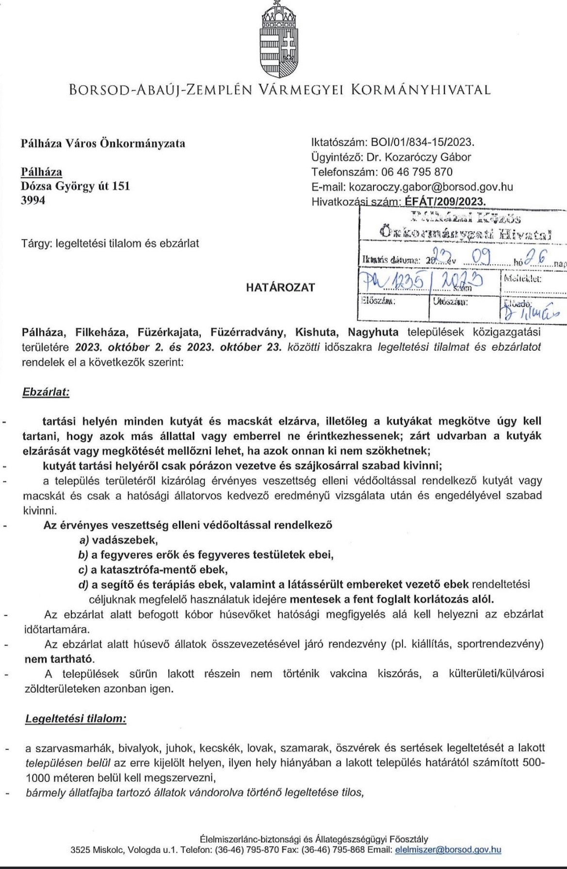 ebzarlat es legeltetes hatarozat 1