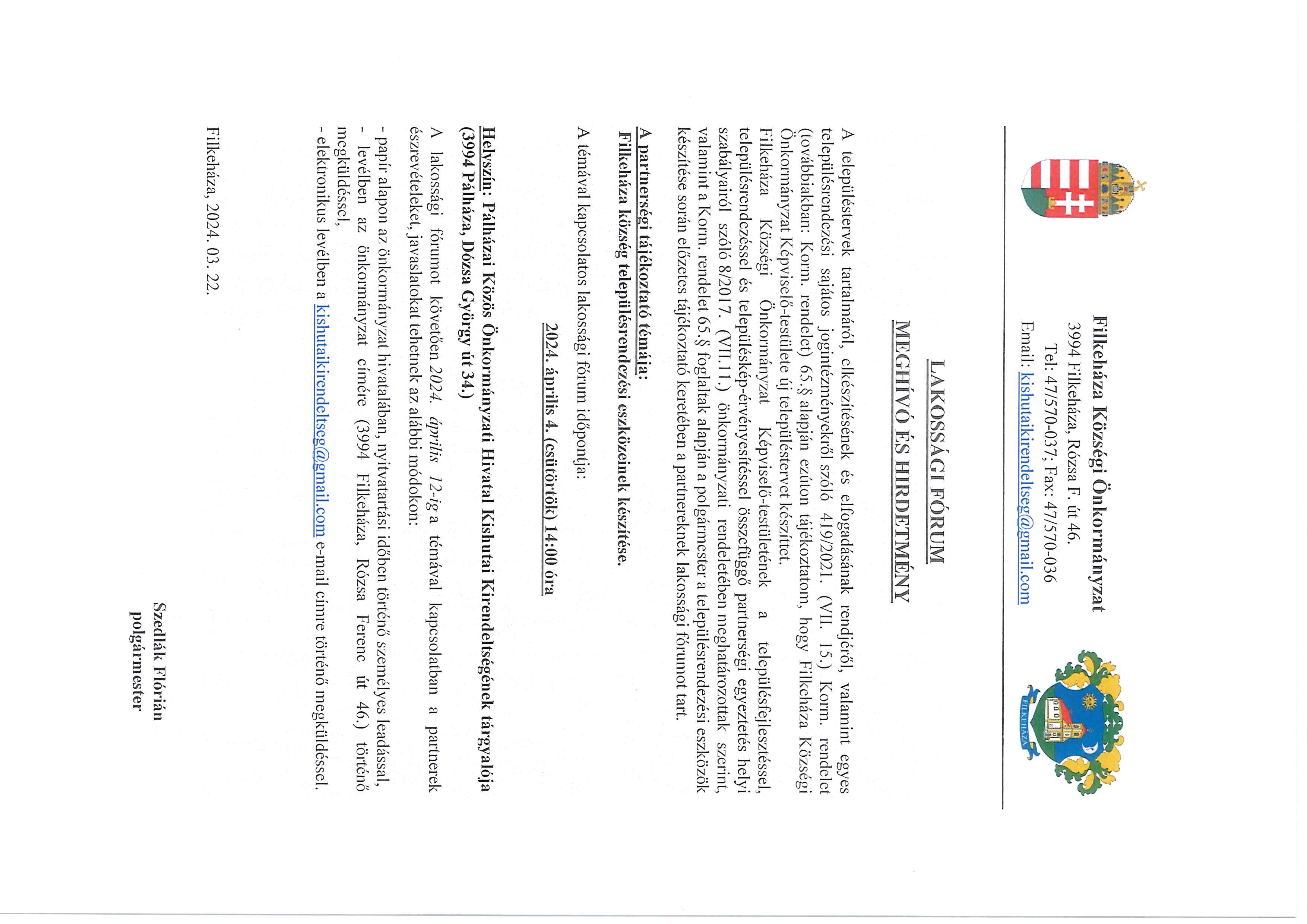 Filkehza lakossgi frum